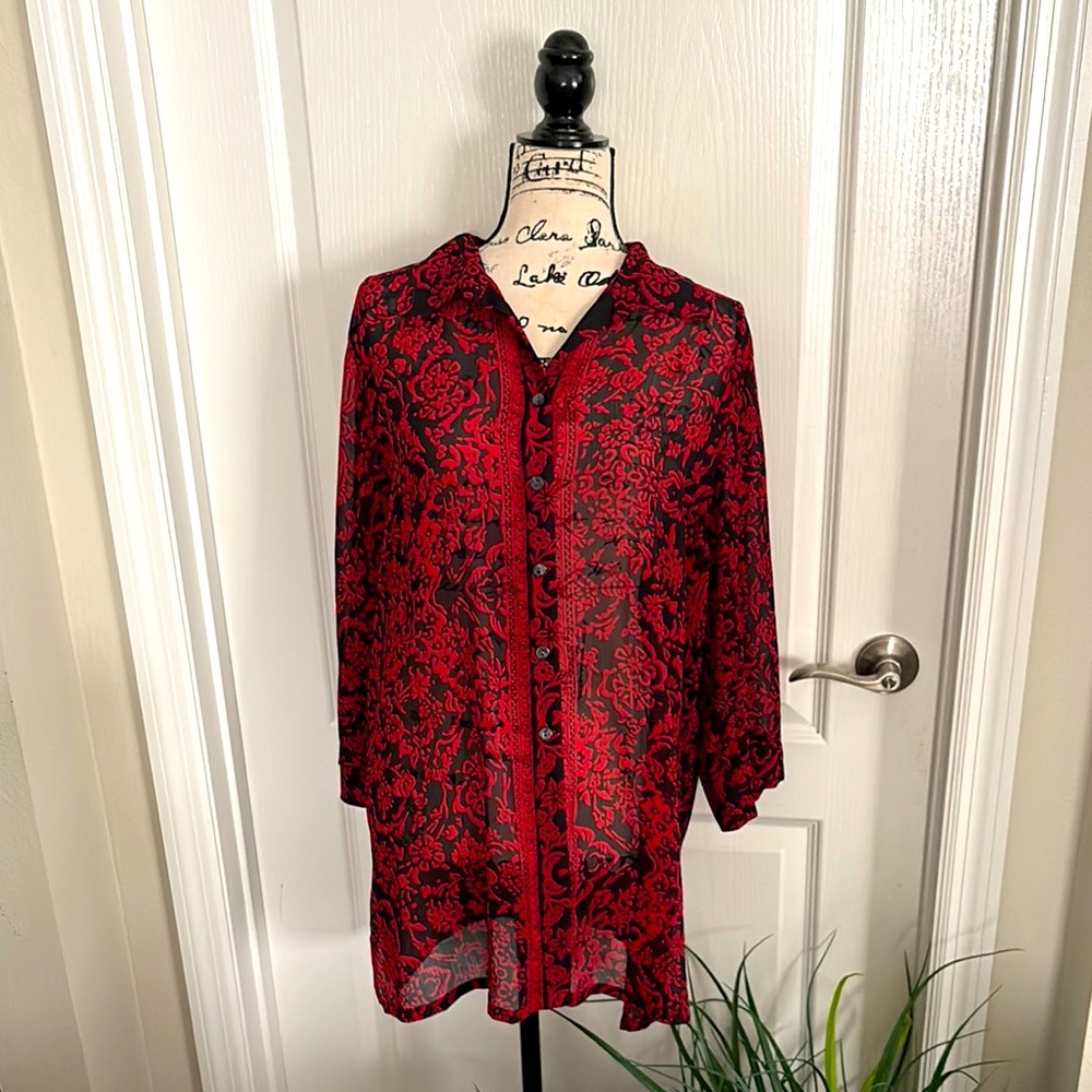 Alia Sheer Floral Tunic